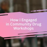 How I Engaged in Community Drug Workshops