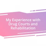 My Experience with Drug Courts and Rehabilitation