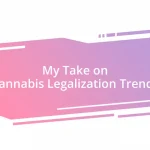 My Take on Cannabis Legalization Trends